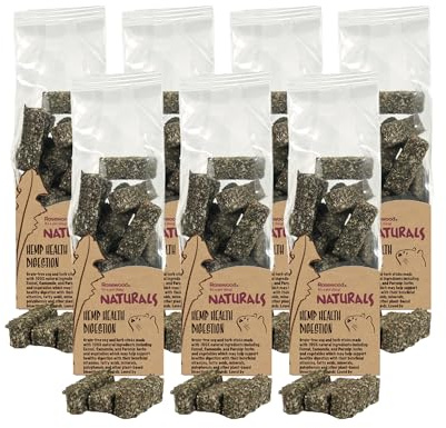 Rosewood Naturals Hemp Health Mini Sticks - Digestion, Small Animal Treats for Rabbits, Guinea Pigs, Chinchillas, Degus, Hamsters, Gerbils, Mice and Rats 75g