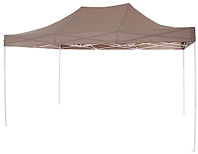 Toit Taupe à pavillon Polyvalent 3 x 4,5 m, Housse en Polyester 160 g/m², revêtement PU, Taupe