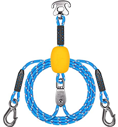 BeneLabel Boat Tow Harness with Stainless Steel Pulley and Quick Connector for Water Sports - Self Centering and Floating Design - for Tubing, Water Skiing and Wakeboarding