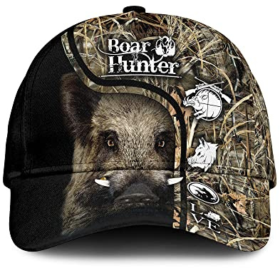 Cap Amateurs De Chasse Au Sanglier Sport Casquette Classique Visière Cap Lavable Golf Casquette pour Femme, Homme, Extérieur