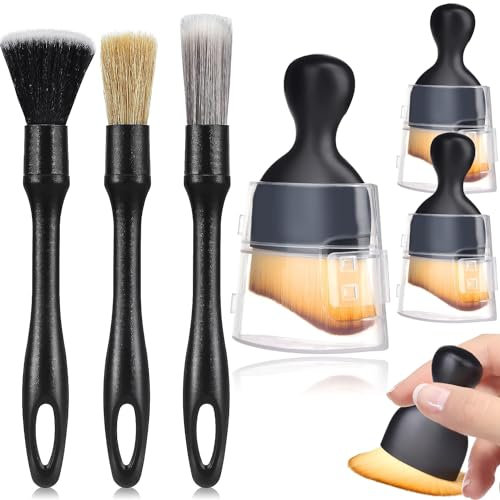 WDZGX Staubpinsel Autobürste Innenraum 7stk Auto Pinsel mit Weichen Borsten Detailing Brush für Armaturenbrett Air Outlet Gap Auto-Wartung Entfernung von Staub Büro Zuhause 7stk