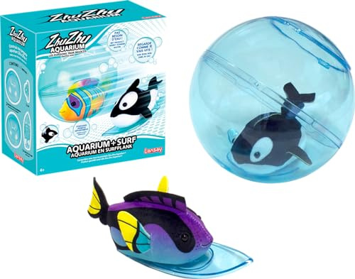 Lansay - Zhu Zhu Aquarium Kit Surf - Set d'Accessoires Marins - Dès 4 Ans | Décor pour Peluche Interactive - Plateforme de Glisse et Éléments Assortis - Univers Miniature à Composer - Jeu Sans Eau