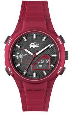 Lacoste Montre Quartz Multifonction Analogique-Digitale pour homme Collection LC33 avec Bracelet en silicone