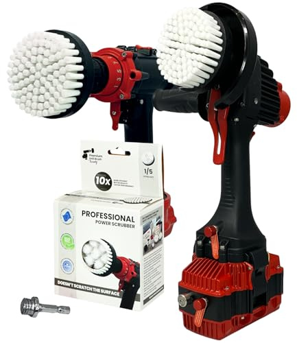 Kornely Spazzola professionale per trapano 2 in 1 per trapano e smerigliatrice angolare, extra morbida, 10 cm, bianca, spazzola per la pulizia antigraffio per tappeti, tappezzeria, sedili in pelle