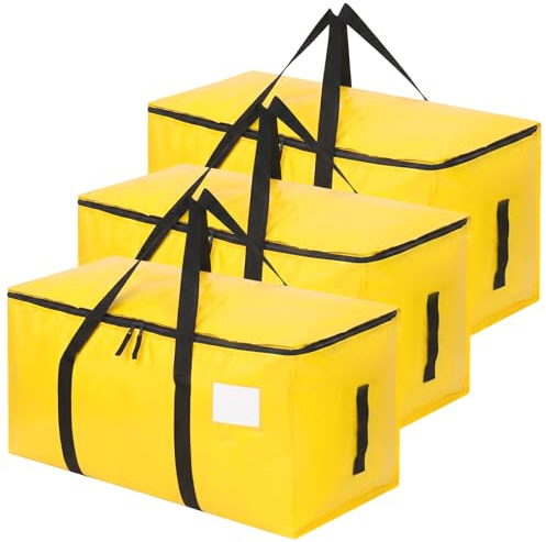 SUNNOW 6 Pack 90L Large Moving Bags, Waterproof Clothes Storage Bags Moving Totes Blue