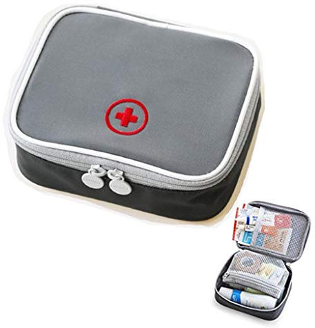 Drcool Mini First Aid Kits Bag Empty Small Waterproof First Aid Box Small Easy Carry for Travel Home Workplace Grey