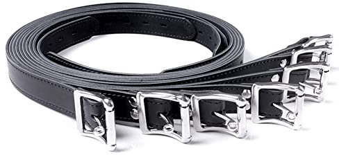 SXOVO 7 Stück SM Sex Bondage Sets Einstellbar Leder Seile Handschellen Fußfesseln mit Schlüsselloch Restraint System (Schwarz x 7)
