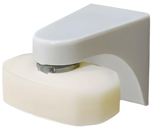 Magnetic Soap Dish Container Dispenser Wall Attachment Adhesion Soap Holder with Happy Face, Round Disc 1Pcs (White)