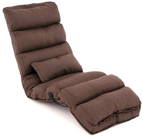 Nexos Trading Bodenstuhl faltbar 175x65x15 Floor Chair Meditation Chair Bodensessel Bodenliege Faules Sofa Meditationsstuhl braun Gästebett Einzelsofa Klappbett Relaxsessel