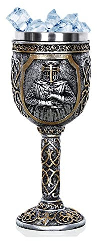 FIYSON Verre à vin médiéval Viking Knight Royal Calice King Gothique en métal pour décorations de fête à thème, accessoire de,verres à boire pour une utilisation de cuisine bar intérieur et extérieur