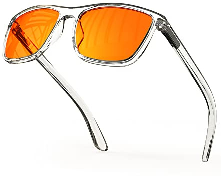 Bloomoak-99% Blue Light Blocking Glasses-Gaming Glasses-Anti Glare - Anti Fatigue-TR90 Material-Suitable for Screens, Games, TVs, Mobile Phones (Amber - 99% - Transparent Frame)