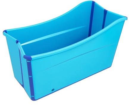 Vasca da bagno portatile pieghevole per adulti, vasca da bagno, vasca spa, 100 cm, vasca da bagno pieghevole, blu per doccia