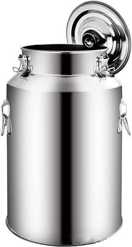 YWQJL Bidon De Lait en Acier Inoxydable 201, Bidon De Baratte à Lait Pot Seau à Vin Baril Seau à Eau Huile RéServoir à Thé avec Couvercle Scellé,pour Stocker des Liquides Et des Solides,5L