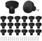 20 Stück Möbelknöpfe Schwarz Rund Aus Aluminium - Schrankknöpfe Für Schubladen, Kommoden, Kleiderschrank, Möbel - 3cm x 2,2cm