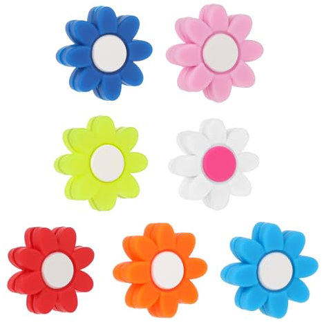 Qianyu Tennisschläger-Stoßdämpfer aus Weichem Silikon Stoßdämpfer zur Reduzierung von Vibrationen Niedliche Blumen Tennisschläger Vibrationsdämpfer Schlägerzubehör