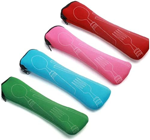 1pcs Travel Bag Travel Packaging Storage Box Tableware Portable Picnic Fork Spoon Bag Random Colors