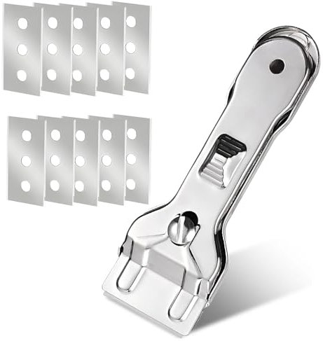 Tkxjry Raschietto Vetroceramica Professionale,Spatola Con Lama,Raschietto Per Vetro Con,Raschietto Per Piano Cottura,Raschietto Per Piani,Galss Scraper,per Forni A Vetro, Piani Induzione E Piastrelle