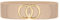 JasGood Damen Breiter Elastischer Taillengürtel Vintage Stretchy Kleid Gürtel Hüftgürtel mit Gold O-Ring Schnalle,Beige,L:80cm