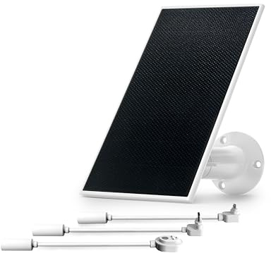 Arlo Panneau solaire Universal, Accessoires certifiés, Résistant aux intempéries, Compatible avec les gammes Pro, Ultra, Essential, Floodlight, Go, Parfait pour garder vos caméras chargées 24/7