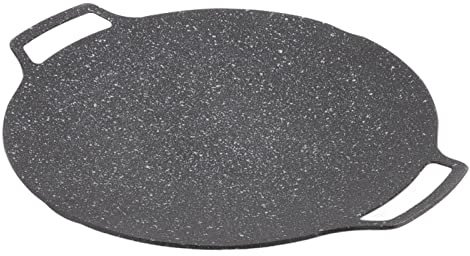 SUNGOOYUE Plaque de Barbecue Coréen Non Bâton Circulaire Poêle à Frire à la Maison Poêle Extérieure en Aluminium en Alliage Teppanyaki Outil de grillé Ustensiles de Grillades (type Universel 36 Cm