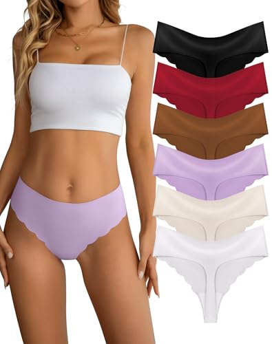 Dawnrole Tangas Mujer Pack Bragas sin Costuras Mujer Lisos y Suaves con Acabado Fino Que No Marca