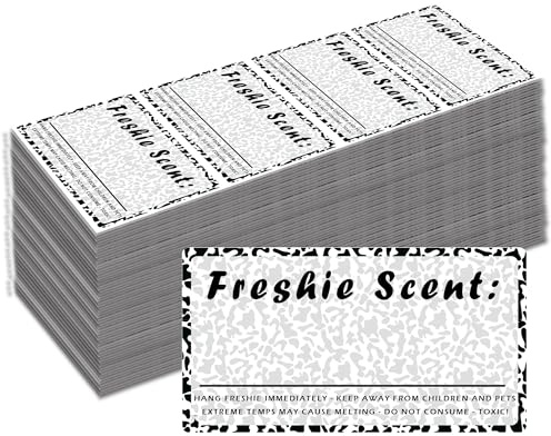 Freshiess Scent Care Instruction Sticker 2.5x1.2 Thermal Printed Car Freshies Warning Labels with Line to Write in Scent Freshiess Scent Labels DIY Crafts Label Stickers for Business Silicone Supplies