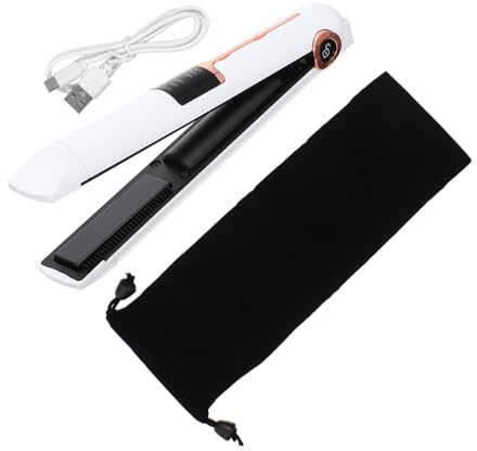 Mobestech Fer à Lisser Électrique Sans Fil Multifonction Pour Fille Taille Standard Blanc Ivoire Lisseur Et Boucleur Portable Pour Coiffure De Voyage