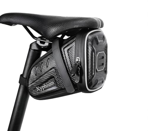 Xyphium Bike Saddle Bag EVA Hard Shell Waterproof 1.5L Bike Bag Under Seat Bike Storage Pouches for Adult Road Mountain Bikes