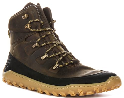 VIVOBAREFOOT Tracker Leather AT Bottes de randonnée pieds nus pour homme | Imperméables, légères et résistantes à la perforation | Toutes saisons et terrains | Chaussures de mise à la terre à coupe