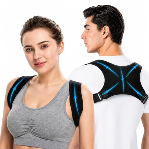 UIOF Posture Corrector Women and Men, Comfortable Adjustable Upper Back Brace Posture Corrector, Relief Back Pain, Support for Back, Neck and Shoulder