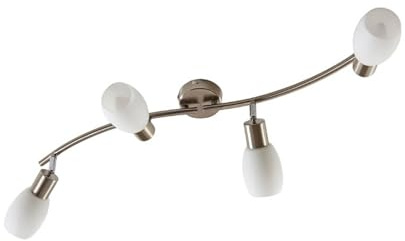 Faretto 'Arda' dimmerabile (Moderno) colore Grigio, in Vetro ad es. Soggiorno & Sala da pranzo (4 luci, E14) di Lindby | Lampada da incasso, plafoniera, applique