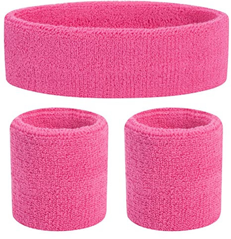 ONUPGO Kinder Schweißbänder Stirnband Armband Set – Athletisches Baumwollschweißband für Sport (1 Stirnband + 2 Armbänder)