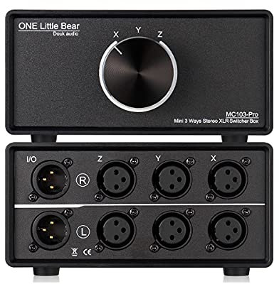 Nobsound 3-IN-1-OUT XLR Audio Switch ; Balanced Audio Converter ; 3-Way Stereo Passive Audio Selector Switcher (MC103 Pro 3-IN)