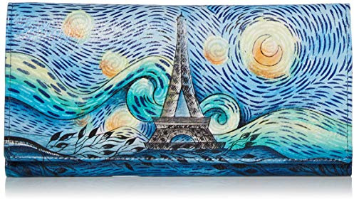 Anna by Anuschka Handbemalte Damen-Geldbörse aus echtem Leder mit Mehreren Taschen, Liebe in Paris, Einheitsgröße