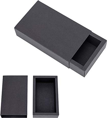 NBEADS Piccola Scatola di Carta, Scatola di Cartone Nera con 10 Cassetto per Riporre L'Artigianato Fai-da-Te, Nero, 15X8X4cm