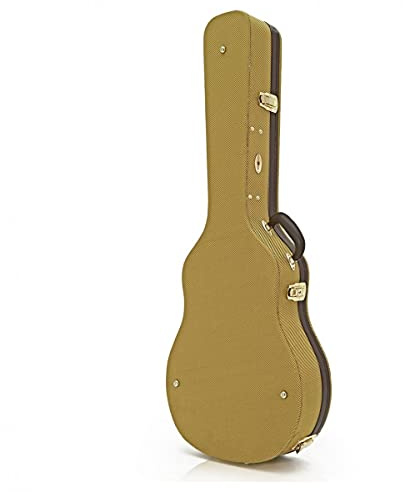gear4music Tweed Estuche rígido para Guitarra semiacústica Hollow Body | Cierres con llave de estilo vintage, interior forrado de felpa, bolsillo dedicado para cuerdas y afinador