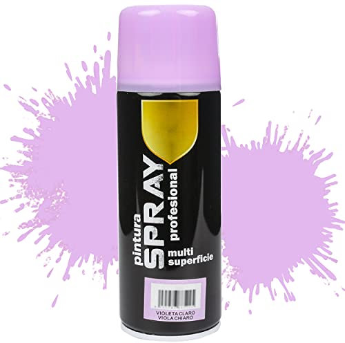 Etrexonline Pintura Spray Multicolor Profesional 400ml Adecuado Metal Madera y Plástico - Color Violeta Claro (Paquete de 1)