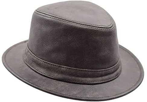 Real Leather Trilby Hat Soft Lightweight Summer Winter Cap HL004