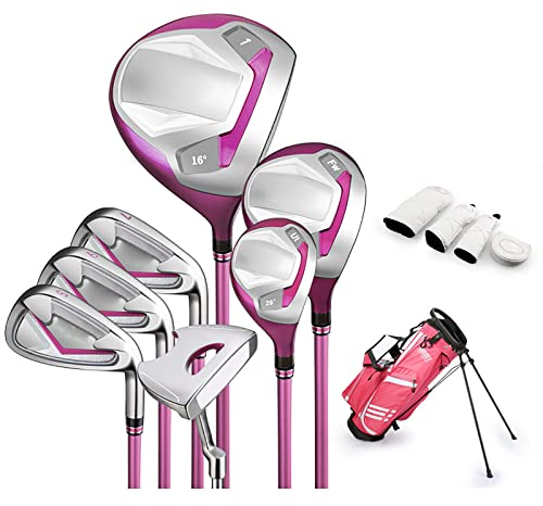 Ensemble complet de clubs de golf pour enfants, 7 bâtons de golf pour enfants et adolescents, pour garçons de 120 à 165 cm de hauteur, cadeau de Noël et d'anniversaire