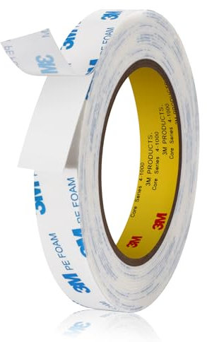 UPINS 3M Doppelseitiges Klebeband, 1 Rollen Doppelseitiges Schaumstoff Klebebänder 1cm*5m Wasserdichtes Starkes Klebeband Schaumstoffband Streifen für Haus Büro Basteln