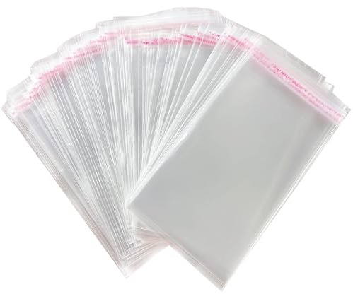 Zydiwo 200pcs Bolsas de Celofán Transparentes Plastico Bolsas de Celofan Autoadhesivas Bolsas Plastico OPP con Adhesivo para Regalos Caramelo Galletas de Boda Chocolates Bocadillos (9x20cm)