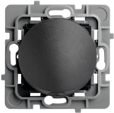 DEBFLEX - Casual Evo - Salida de Cables con Sujetacables - Para Ocultar el Cableado de Hornos y Radiadores - Personalizable - ABS - Instalación Empotrada - Negro - 74 x 74 x 36 mm