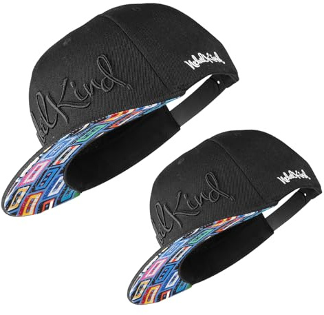 Nebelkind - Casquette Snapback pour Homme et Femme - Noir - Taille unique - Casquette de baseball réglable unisexe de style streetwear tendance avec visière droite, taille unique