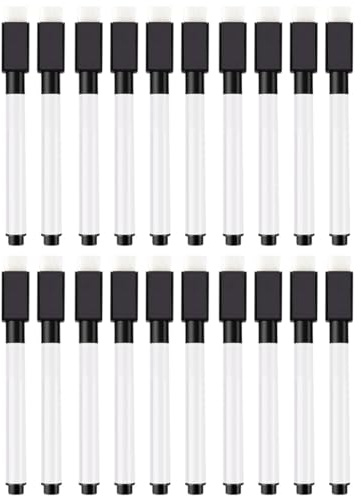 GXGM 20 Pièces Tableau Blanc Magnetique Stylo Effaçable, feutre ardoise effacable, feutre tableau blanc effacable, marqueur tableau blanc effacable, pour École, Maison, Bureau