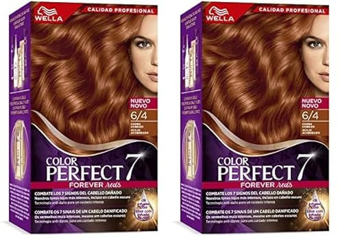 Wella Color Perfect - Tinte de Coloración Permanente para un Cabello Hidratado y Luminoso - Tono Caoba Cobrizo (Paquete de 2)