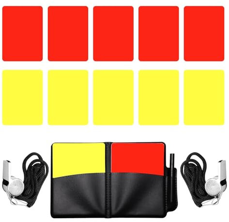 Lufdegim Schiedsrichter Set, Sport Fußball Schiedsrichter Karten Schiedsrichter Pfeife Tool Set Schiri Set mit Lanyard Schiedsrichter Karten Tasche Punktebuch Gelbe Rote Karte Fußball für Wettbewerb