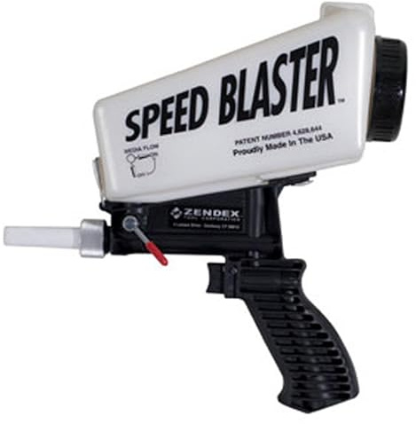 Zendex Tool - SpeedBlaster Portable Media Blaster in White - Handheld Sand Blaster Gun Kit for Air Compressor - Extended Use Fast and Powerful Sandblasting Gun