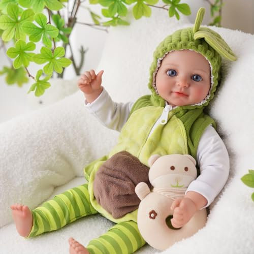 BABESIDE Baby Puppe Mädchen – 17 Zoll Lebensechte Babypuppe mit weichem Stoffkörper, Realistische Neugeborenenpuppe mit Süßem Outfit & Zubehör – Geschen für Kinder ab 3 Jahren