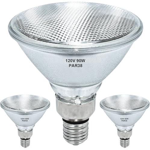 MISDOOD Par38 Halogen Flood Light Bulb 120V 90W, Dimmable PAR38 90W Light Bulbs, E26 Medium Base, Warm White, High Output Reflector Flood Lights for Indoor, 2 Pcs
