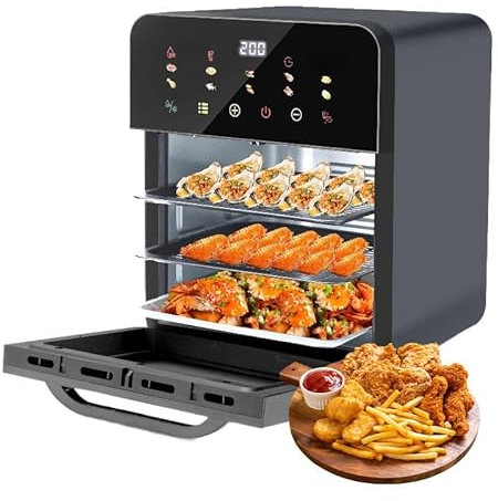 WEIMILOR Heißluftfritteuse10L Dual Zone - XXL Airfryer mit French Door | Heissluftfritteuse Ofen mit Doppelkammer, 10 Programme, 1350W, Herausnehmbarem Trenner für Kochraum